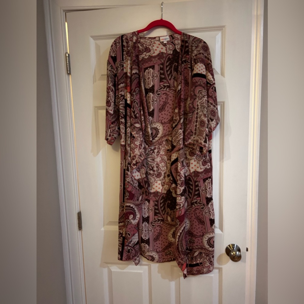 Lularoe Shirley Cardigan Pink Paisley Size Small